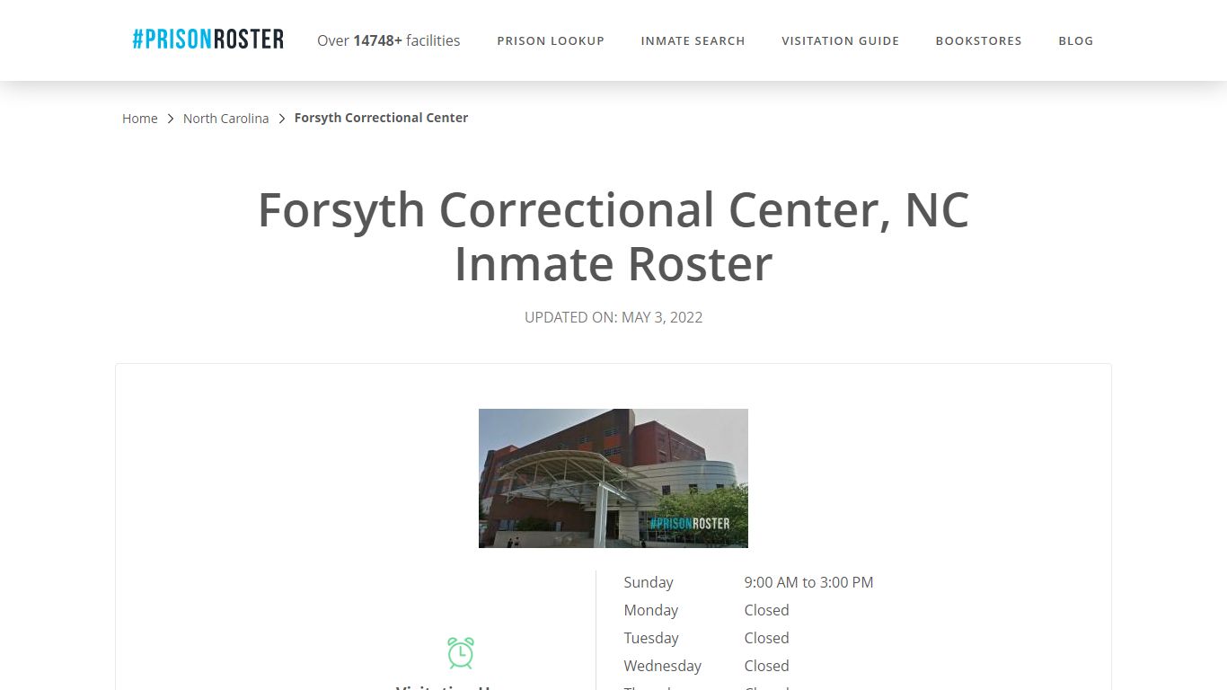 Forsyth Correctional Center, NC Inmate Roster - Prisonroster